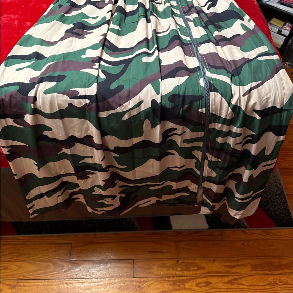 Camouflage Zip-Up Floor length skirt